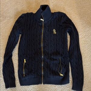 Polo Ralph Lauren cable knit zip cardigan - navy
